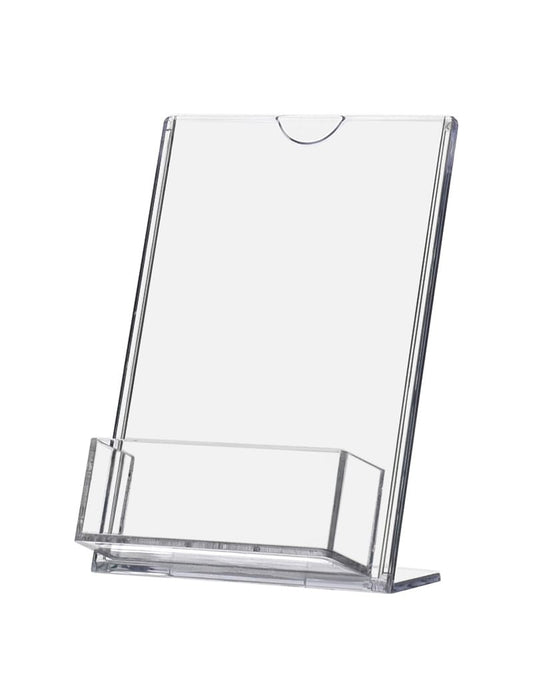 4"W x 6"H Slant Back Sign Holder with Business Card Pocket