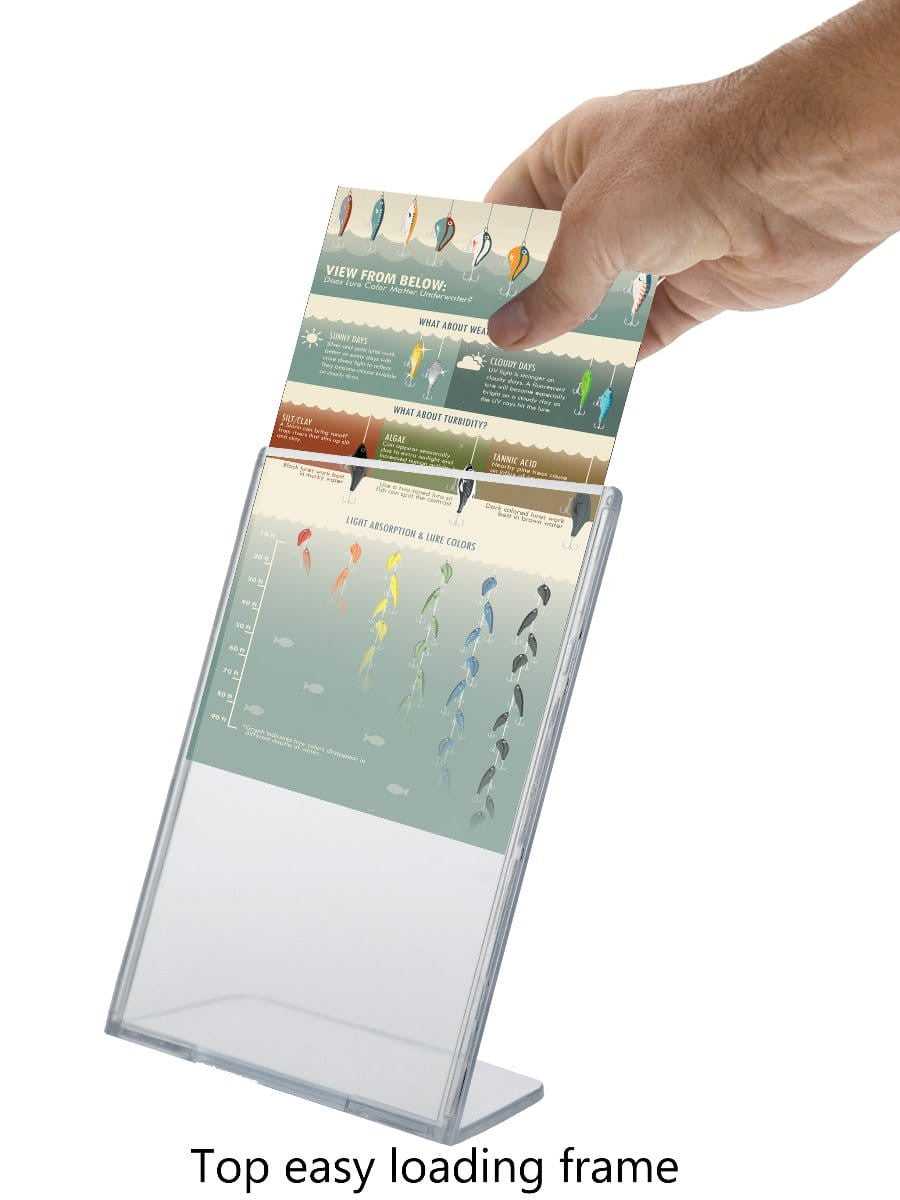 Four Inch by Six Inch High Slant Medical Stores action shot with literature