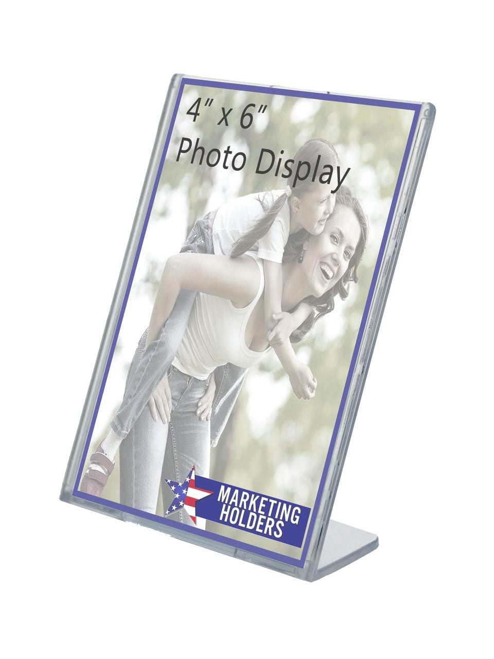 Four Inch by Six Inch High Top Load Sign Holder TRU-VU® Slant Back Medical Stores with literature