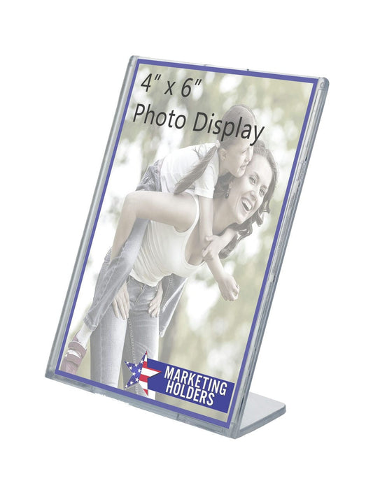 Four Inch by Six Inch High Top Load Sign Holder TRU-VU® Slant Back Medical Stores with literature