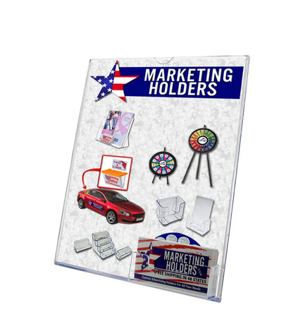 Slanted Vertical Retail POP Display Sign Stand with Gift Card Pocket