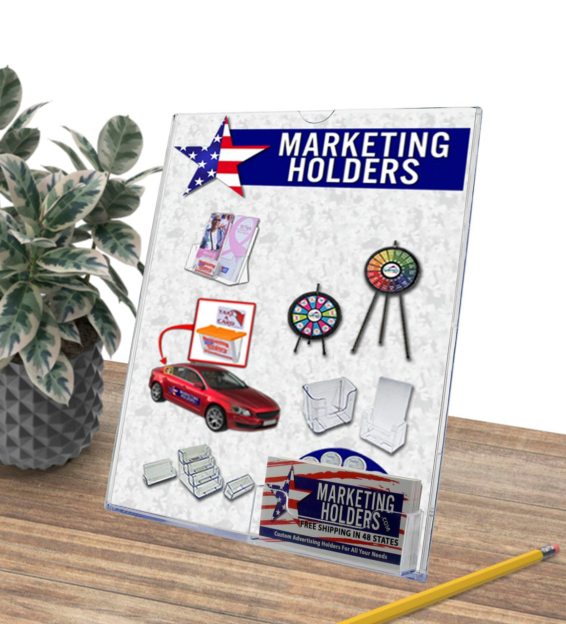 Sign Frame Display with Card Slot Retail Office Supplies