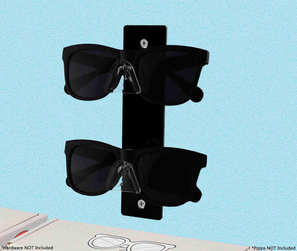 Double Wall Mount Sun Eye Glass Holder on wall