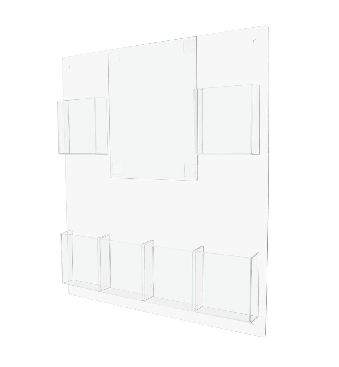 Wall 8.5"W x 11"H Office Sign with 6 Trifold Brochure Pockets