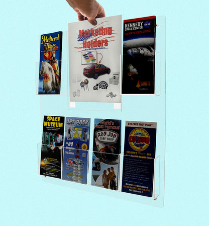 Wall 8.5"W x 11"H Office Sign with 6 Trifold Brochure Pockets