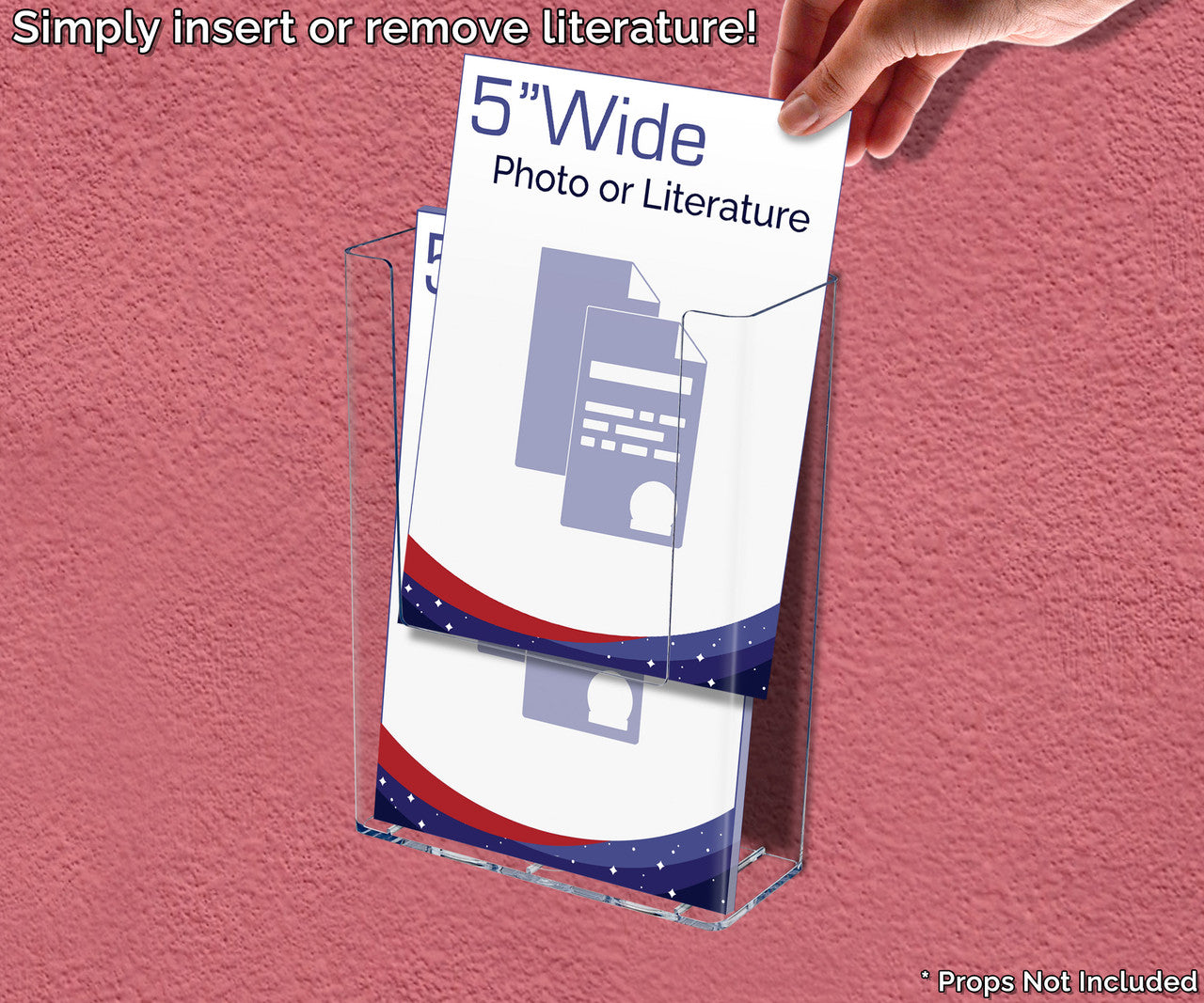 4.5"W Bifold Brochure Holder Wall or Countertop Display