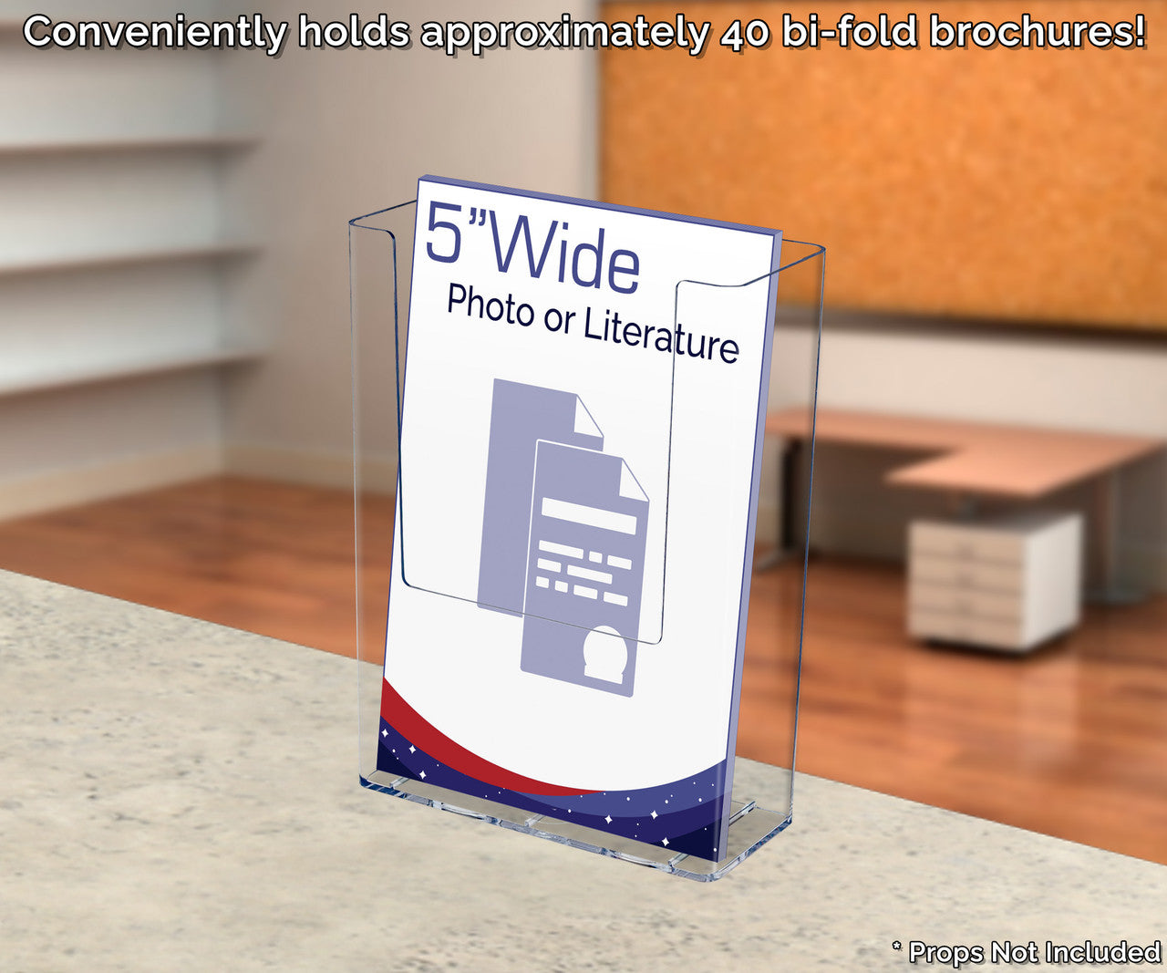 4.5"W Bifold Brochure Holder Wall or Countertop Display