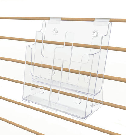 Slatwall Brochure Holder for 4"W Trifolds or 8.5"W Magazines