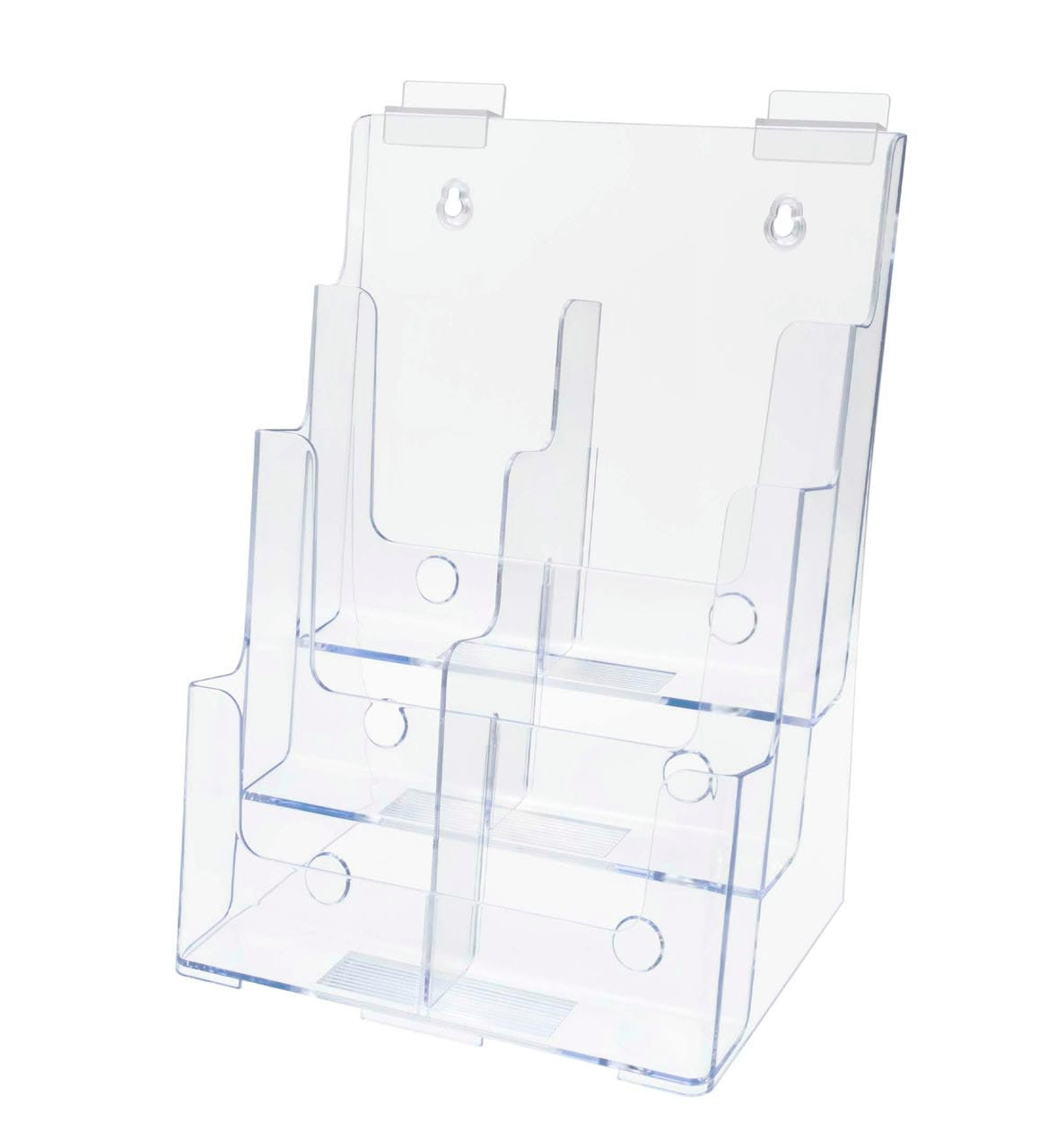 Slatwall Brochure Holder for 4"W Trifolds and 8.5" Magazines