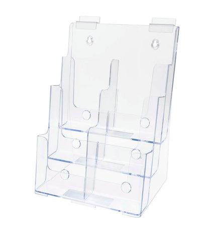 Slatwall Brochure Holder for 4"W Trifolds and 8.5" Magazines
