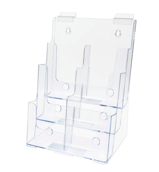 Slatwall Brochure Holder for 4"W Trifolds and 8.5" Magazines