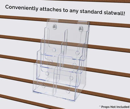 Slatwall Brochure Holder for 4"W Trifolds and 8.5" Flyers