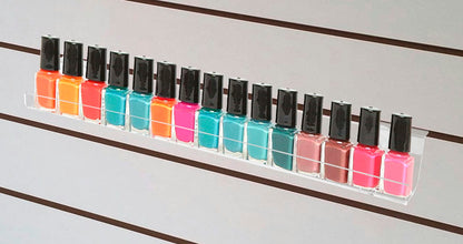 Slatwall 15"W Floating J Shelf Clear Acrylic