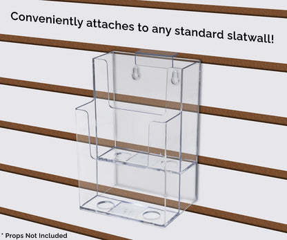 Slatwall 4"W Brochure Holder 2 Tier Rack Card Display
