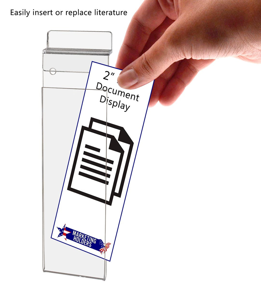 2"W x 6"H Slatwall Small Sign Holder Photo Booth Strip Display