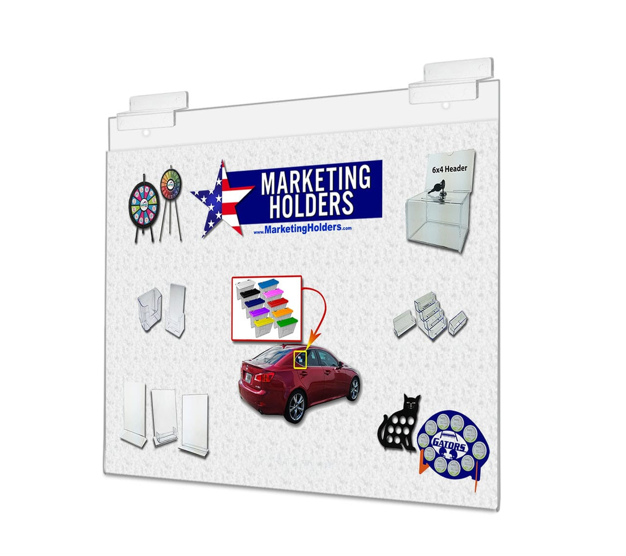 14"W x 11"H Slatwall Sign Holder Poster Display