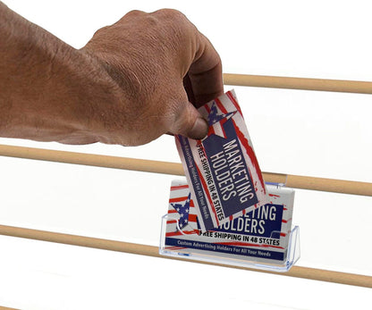 Slatwall Single Pocket Business or Gift Card Holder with Grip